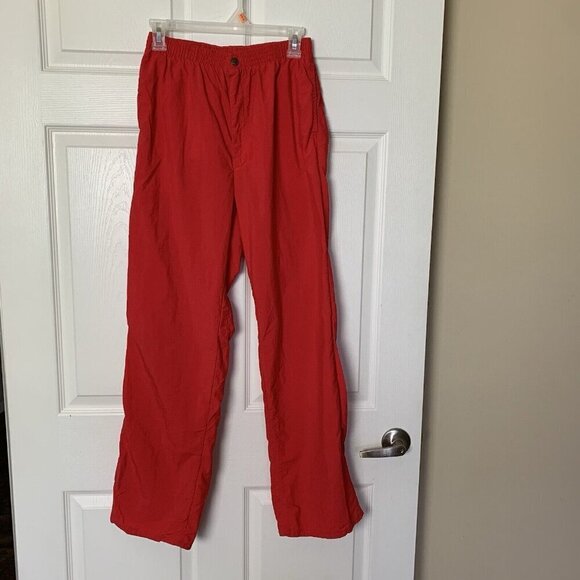 VTG 80s Oshkosh Bgosh Mens Red Nylon Jogger Pants Size 26/29 USA Streetwear - Picture 2 of 12